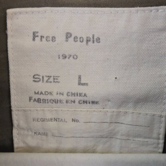 Free People Follow Your Heart Utility Jacket Brown Printed Sleeves Size L - Picture 9 of 10